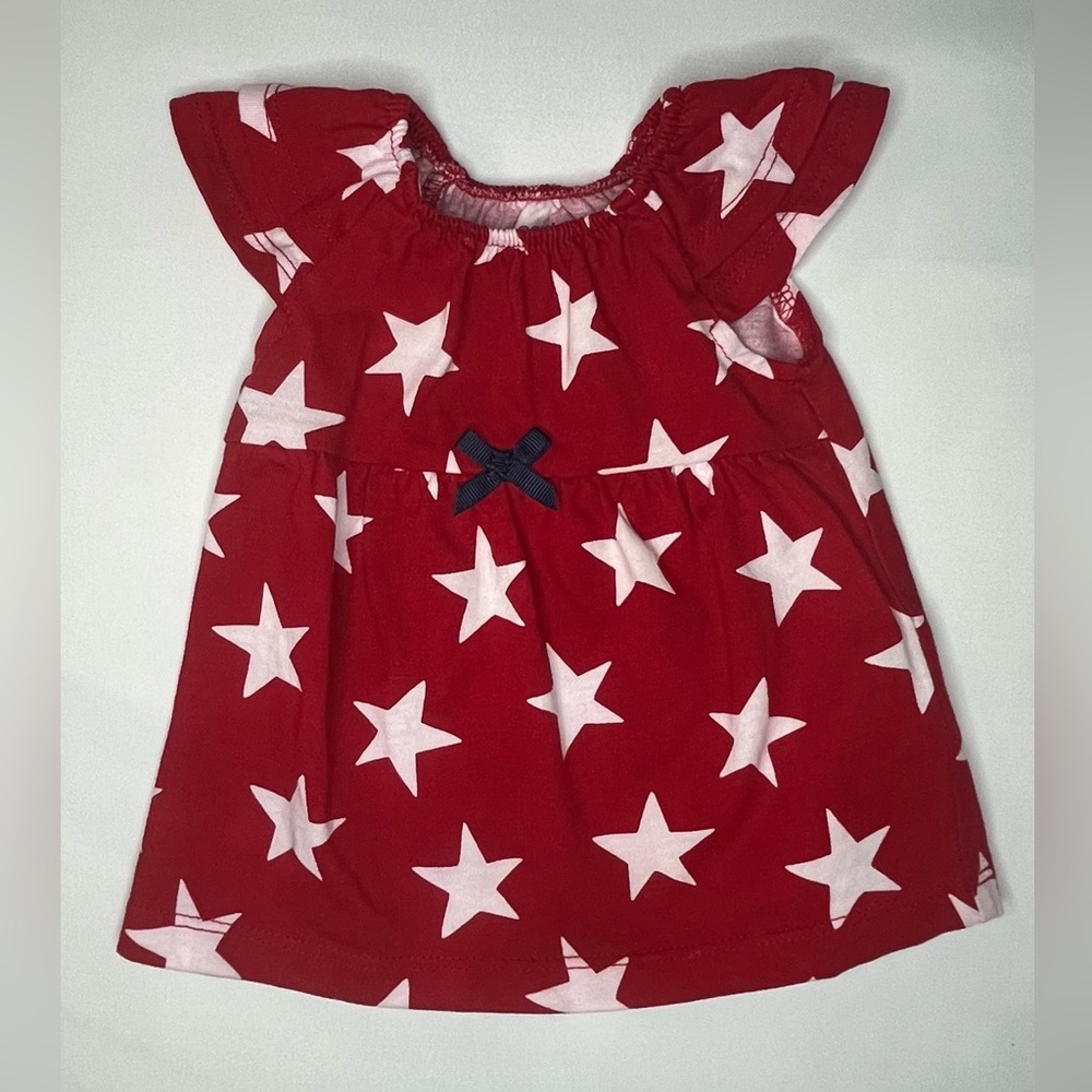 Carter’s Baby Girls 0-3 Months | Red Dress | White Stars